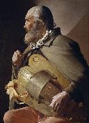 Georges de La Tour Blind Hurdy-Gurdy Player painting